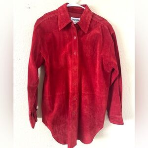 BAGATELLE red suede Shacket.